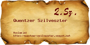 Quentzer Szilveszter névjegykártya